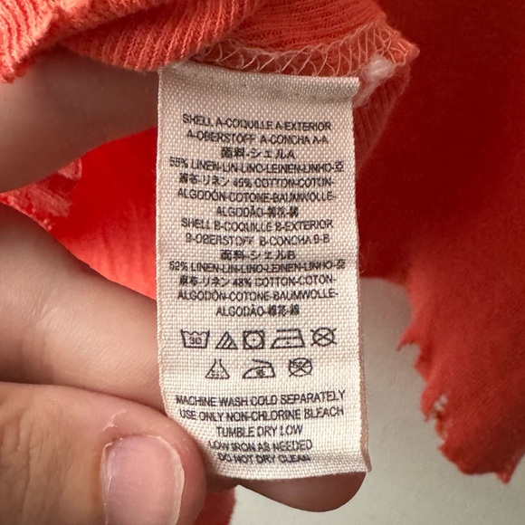 We The Free | Coral Oversized Distressed Star Henley Top - Picture 11 of 12